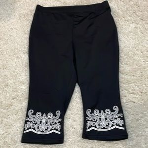 Bloomchic Black & White Swirl High Rise Elastic Waist Pants